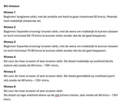 Rek 12: ski's gebruikt tussen 166 - 178 cm